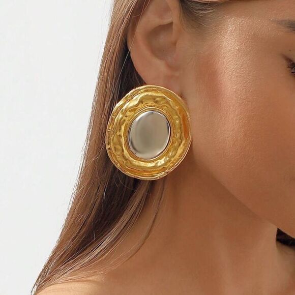 Zara Two-Tone Gold and Silver Earrings - Picture 1 of 4